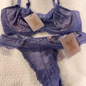 Rihanna savage Fenty unlined lace bra and panty, 38C/medium new with tags